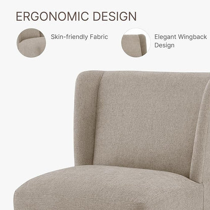Dining Chairs with Casters Require Assembly Upholstered Wingback Single Sofa Armless Deskchair for Bedroom Waiting Room Kitchen Diningroom