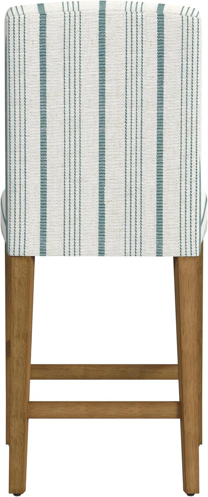 HomePop Curved Back 24" Barstool - Blue Calypso Stripe