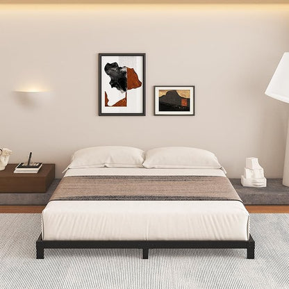 5 Inch Low Queen Bed Frame, Heavy Duty Bed Frame Queen Size Low Profile, No Box Spring Needed, Easy Assembly, Noise Free, Black