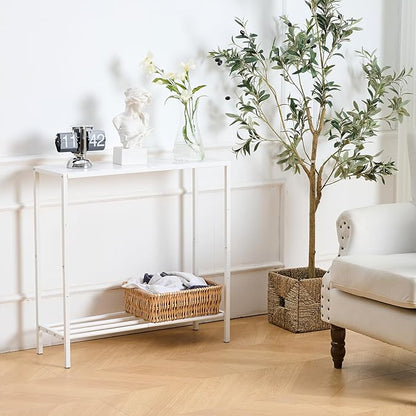Wimarsbon 29.5" Sofa Tables, Narrow Console Table, 2 Tier Thin Sofa Table, Small Entryway Table with Shelf, Side Display Stand, Metal Frame Sturdy for Hallway, Living Room