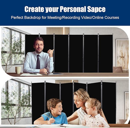 Room Divider 6FT Portable Room Dividers and Folding Privacy Screens, 132'' W Fabric Divider for Room Separation, 6 Panel Partition Room Dividers Freestanding Wall Divider Screen for Dorm Studio Office