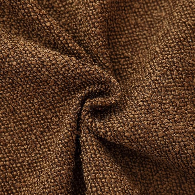 Foindtower Set of 2, Decorative Textured Boucle Throw Pillow Covers Accent Solid Pillow Cases Neutral Soft Cozy Couch Cushion Case for Chair Sofa Bedroom Living Room Home Decor 26x26 Inch Hazel Brown
