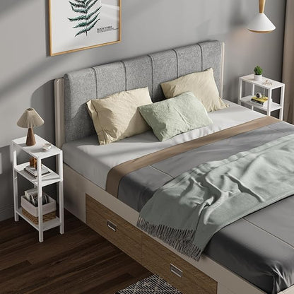 TUTOTAK Small Side Table, Narrow End Table, Skinny Sofa Table, Slim Nightstand, Couch Table, Living Room, Bed Room, White TB01BW0772