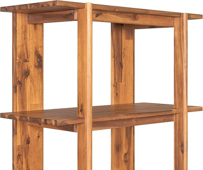 Christopher Knight Home Milio Modern 4 Shelf Bookcase, Acacia Solid Wood Book Organizer with Non-Slip Foot Pads, Sturdy Open Storage Shelf, Big Book Shelf, Floor Standing Unit, 70.20'' Height, Teak