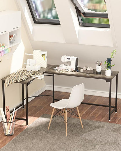Teraves Modern L Shaped Gaming Desk 58'' Corner Computer Desk for Home Office Gaming Table Study Writing Workstation for Small Space, Easy to Assemble