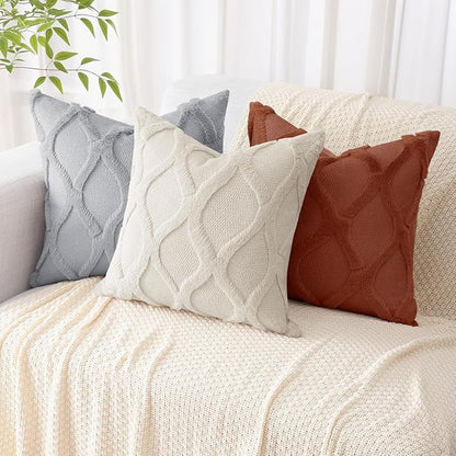 decorUhome Throw Pillow Covers 12x20 Inch Set of 2, Soft Plush Faux Fur Wool Lumbar Grey Couch Pillow Covers, Decorative Neutral Pillow Cases for Bed Sofa Living Room Home Decor