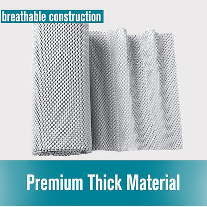 Shelf Cupboard Liner, Cabinet Drawer Liners Non Adhesive 12 Inches x 20 Feet for Kitchen Cabinets, Strong Grip Durable Non Slip for Storage Desks Kitchenware Tableware, Easy to Install, White