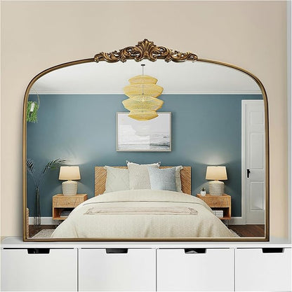 36"X30" Vintage Gold Mirror Baroque Mirror for Wall,Ornate Mirror with Metal Frame,Decorative Mirrors for Living Room,Entryway,Bathroom,and Bedroom
