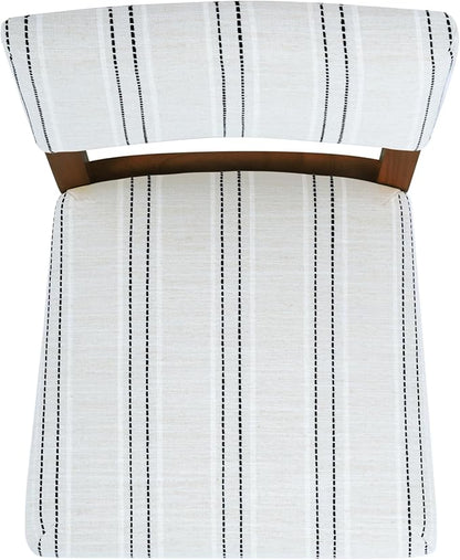 HomePop 24" Open Back Counter Stool|HomePop Home Décor|Fabric Chairs for Dining Room, Kitchen and Living Room - Black and White Stripe(Single Pack)