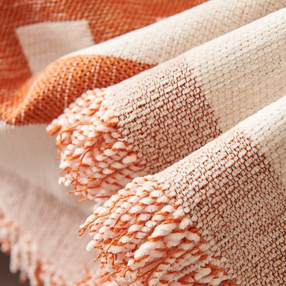 STACYPIK Thick Warm Orange Sofa Cover Armchair Slipcover Boho Geometric Couch Cover for Sectional Sofa Caramel Loveseat Cover Anti-Slip Chenille Couch Protector for 2 Cushion Couch Home Decor-71X102IN