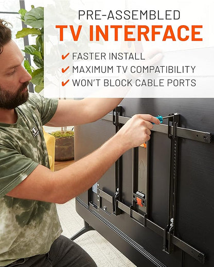 ECHOGEAR XL Full Motion TV Wall Mount - Universal Bracket for Big TVs Up to 90" - Smooth Articualtion Plus Easy 3 Step Install with Pre-Assembled TV Interface - Ideal for OLED & QLED TVs