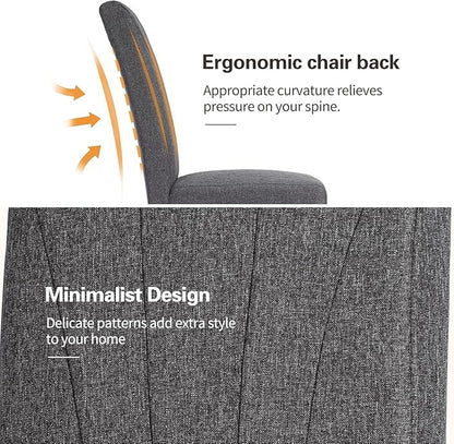 VECELO Upholstered Dining Chairs Set of 6, Modern Fabric and High Back & Solid Wood Legs, Parsons for Kitchen/Living Room- Dark Gray