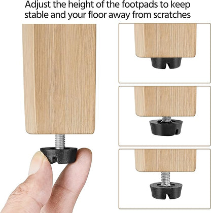 Yaheetech Dining Chairs Set of 6 Fabric Upholstered Dining Room Chairs with Button Tufted High Back and Solid Wood Legs for Kitchen/Living Room/Restaurant, Modern Style, Beige