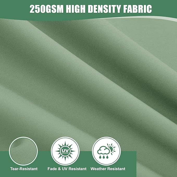 Chaise Lounge Cushions Outdoor Set of 4 - Waterproof and Fade Resistant Sun Lounger Replacement Cushions - Patio Lounger Pads with Removable Cover for Pool, Deck, 72 x 21 x 3 Inch, Sage Green