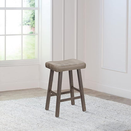 Hillsdale Furniture Saddle Counter Stool, Rustic Gray