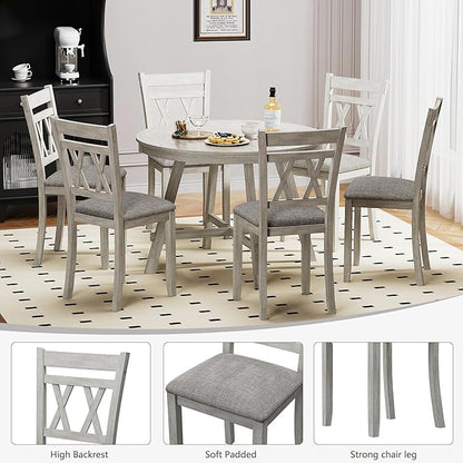 Solid Wood Dining Chair, Part of Dining Table Set, Mix and Match Table, Chair Sold Separately for Dining Room, Kitchen, Grey