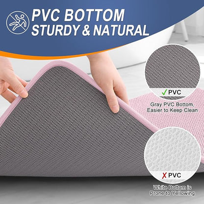 OLANLY Thick Memory Foam Bath Mat Rug 36x24, Extra Soft Absorbent Bathroom Rug, Quick Dry Bath Mats, Non-Slip, Machine Washable Carpet for Bathroom, Tub and Shower, Home Decor Accessories, Dusty Rose