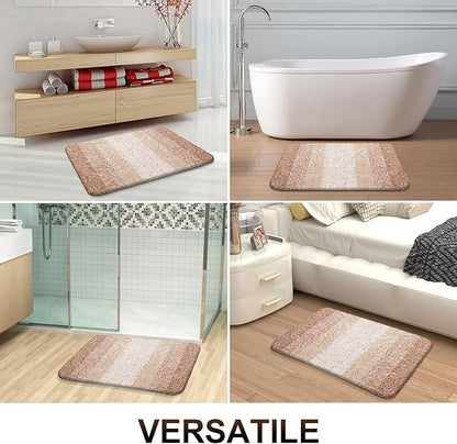 OLANLY Bathroom Runner Rugs 59x17, Extra Soft Absorbent Microfiber Bath Rugs, Rubber Backing, Quick Dry, Machine Washable Bath Mats for Bathroom Floor, Tub and Shower, Home Decor Accessories, Beige