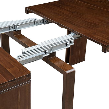 X12AS-0C8-27 - 14-Pc Dining Table Set contains an Extendable Rectangle Kitchen Table, 1 Coffee Table and 12 Polyester Fabric Dining Chairs, 39x120 Inch, Antique Walnut