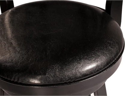 Hillsdale Fairfox Swivel Stool with Rectangular Lattice Back, Bar Height, Black