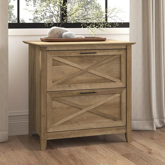 Bush Furniture Key West Lateral File Cabinet, Modern Farmhouse 2 Drawer File Cabinet for Home Office