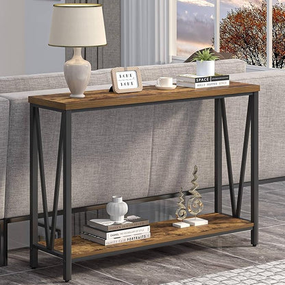EXCEFUR Entryway Table, Narrow Sofa Console Tables Behind Couch, Modern Entry Table for Hallway Entrance Living Room, Rustic Brown