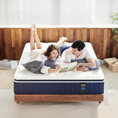 Coolvie Firm Twin Mattress for Adults in a Box, 12 Inch Twin Bed Mattress with Extra Lumbar & Shoulder Support, Hybrid Memory Foam & Pocket Spring for Pressure Relief, 100-Night Trial