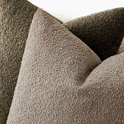Foindtower Set of 2, Decorative Textured Boucle Throw Pillow Covers Accent Solid Pillow Cases Neutral Cozy Couch Cushion Case for Chair Sofa Bedroom Living Room Home Decor 24x24 Inch Light Khaki Tan