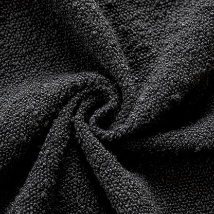 Foindtower Set of 2, Decorative Textured Boucle Throw Pillow Covers Accent Solid Pillow Cases Neutral Soft Cozy Couch Cushion Case for Chair Sofa Bedroom Living Room Home Decor 20 x 20 Inch Black