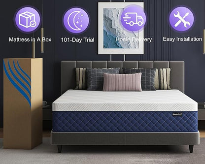Twin XL Mattresses, 12 Inch Hybrid Twin XL Mattress in a Box, Memory Foam and Individual Pocket Spring Breathable Comfort for Sleep Supportive and Pressure Relief, CertiPUR-US, 39"*80"*12"
