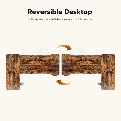 51" Reversiable L-Shaped Electric Standing Desk Adjustable Height Gaming Stand Up Corner Desk Sit Stand Home Office Computer Desk with Splice Board,Black Carbon Top