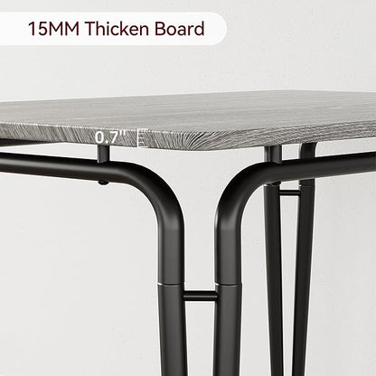 5 Piece Dining Table Set for 4, Compact Square Table Chairs, Sturdy MDF Top, Metal Frame, Space-Saving Breakfast Set for Kitchen, Apartment, Office, Easy Assembly Wipe-Clean