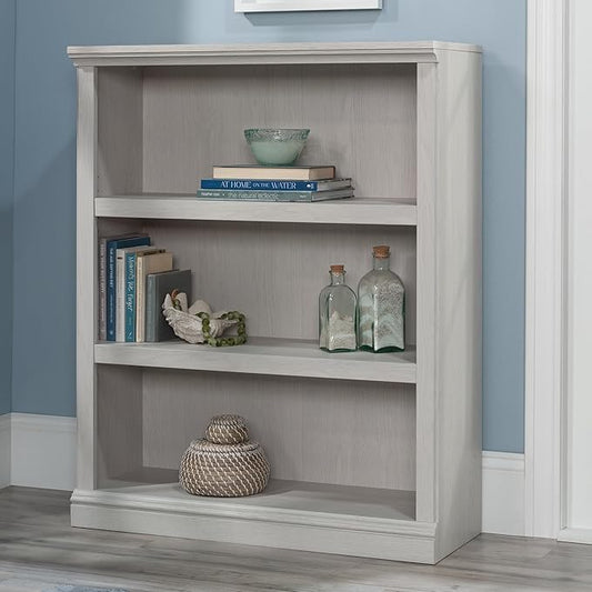 Sauder 3 Tier Book Shelf Wooden Bookcase Multipurpose Bookshelf for Home Office, Living Room, in Glacier Oak