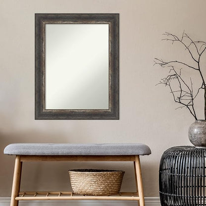 Amanti Art Bronze Bathroom Mirror for Over Sink, 32x26 Ballroom Bronze Rectangle Vanity Mirror, Medium Traditional Frame, Hangs Horizonally and Vertically, Bathroom Wall Decor, Non-Beveled Edge