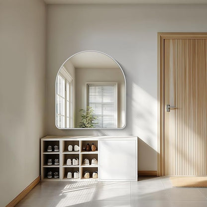 FORBATH Large Arched Wall Mirror 40x36 Inch, Silver Arch Bathroom Mirror with Aluminum Frame, Arched Mirror for Dresser, Fireplace,Entryway,Home Decor,Hanging or Leaning Against Wall