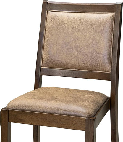 X12X2-008-28 - 13-Pc Dining Room Table Set includes an Extendable Rectangle Kitchen Table and 12 Stackable Polyester Fabric Dining Chairs, 39x120 Inch, Antique Walnut