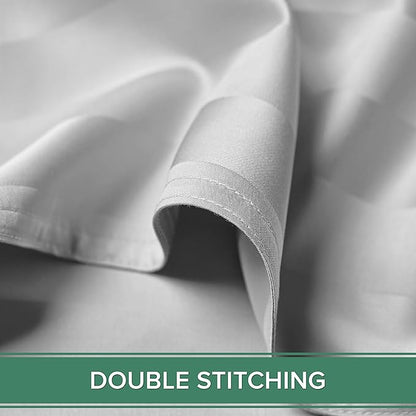 Queen Sheets by Pure Bamboo, Genuine 100% Organic Viscose Derived from Bamboo Bed Sheet Set, Luxuriously Soft & Cooling, Double Stitching, Lifetime Quality Promise (Queen, Jacquard White)