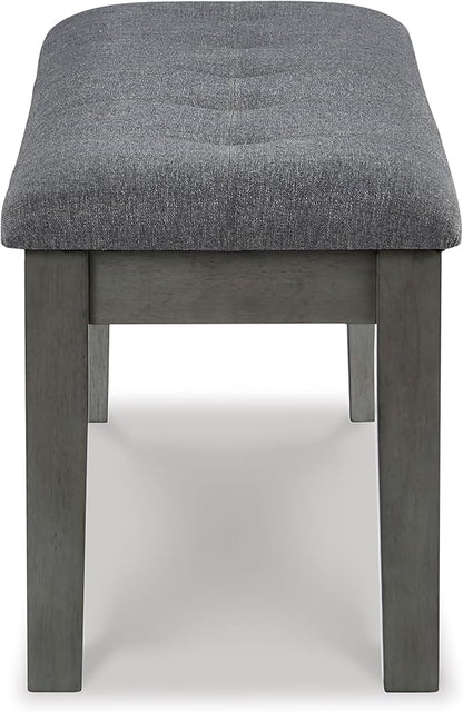 Signature Design by Ashley Hallanden Rustic Tufted Upholstered Dining Room Bench, Gray
