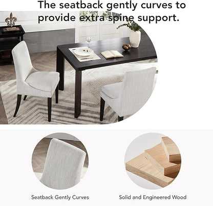 Upholstered Dining Chairs Modern Sidechair Performance Fabric High Back Armlesschair for Diningroom Kitchen,Light Grey,Set of 4(2 Box)