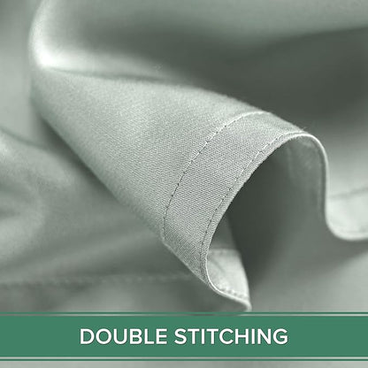 California King Sheets by Pure Bamboo, Genuine 100% Organic Viscose Derived from Bamboo Bed Sheet Set, Soft & Cooling, Double Stitching, Lifetime Quality Promise (California King, Sea Glass)