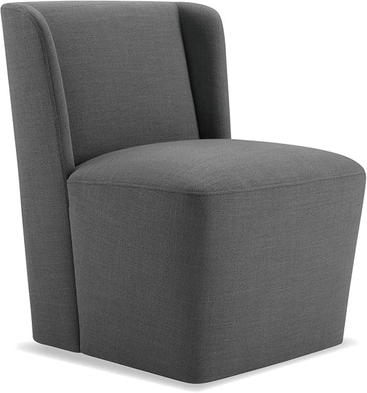 Dining Chairs with Casters No Assembly Upholstered Wingback Single Sofa Armless Deskchair for Bedroom Waiting Room Kitchen Diningroom