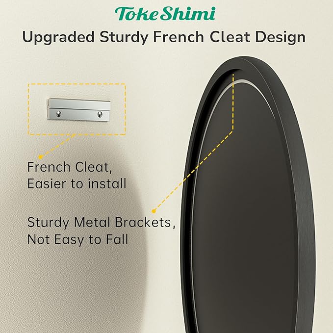 TokeShimi 36 in Round Black Mirror Framed for Over Sink Tempered, Shatterproof Round Mirror, 36x36 Circle Bathroom Vanity Mirrored Farmhouse for Entryway, Bedroom, Restroom, Vanity, Living Room