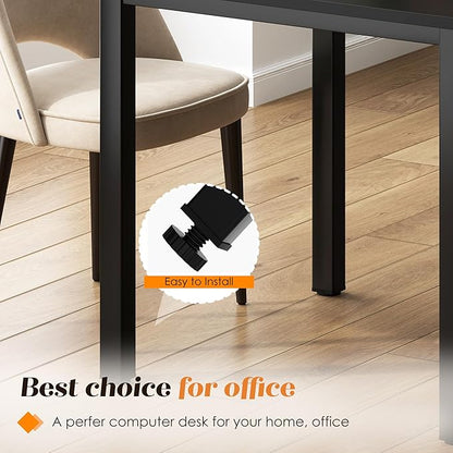 Need Dining Table Small Computer Desk for Home&Office- 31.5" Length Small Writing Desk Gaming Desk Students Laptop Use, Black Desktop & Black Frame AC3CB(80 * 60)