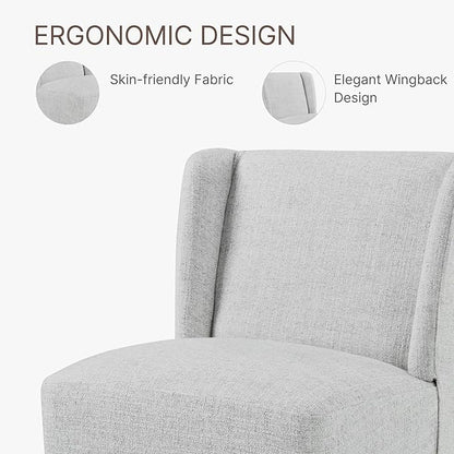Dining Chairs with Casters Require Assembly Upholstered Wingback Single Sofa Armless Deskchair for Bedroom Waiting Room Kitchen Diningroom
