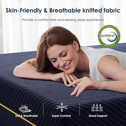 SDHYL King Mattress 14 Inch, Luxury Cooling Gel Memory Foam, Zero Motion Transfer for Partners, Bed in a Box CertiPUR-US Certified & Fiberglass Free, Washable Cover, 80"*76"