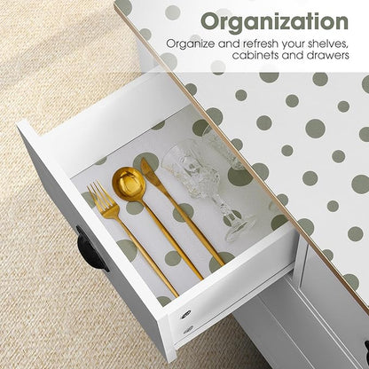 Beautysaid Shelf and Drawer Liner for Kitchen Cabinet, Non Adhesive Non Slip Shelf Paper Waterproof Washable Thickened for Dresser Pantry Shelve Bathroom Protector Liner(Polka Dot,23.6 in x 20 FT)
