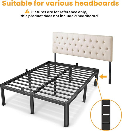 16 Inch Twin Size Metal Platform Bed Frame with Round Corners, Storage Space Under High Bed Frame-Heavy Duty Steel Slats Support, Noise Free - Easy Assembly - No Box Spring Needed