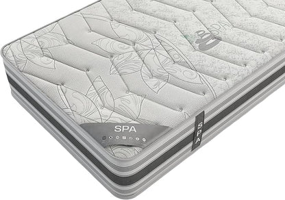 Ottomanson Twin 12" Hybrid Mattress - Meditation Antistatic Quilted Cover - Made in USA - Firm Support - Individually Pocketed Coils & CertiPUR-US Foam - Fiberglass-Free - Bed in a Box