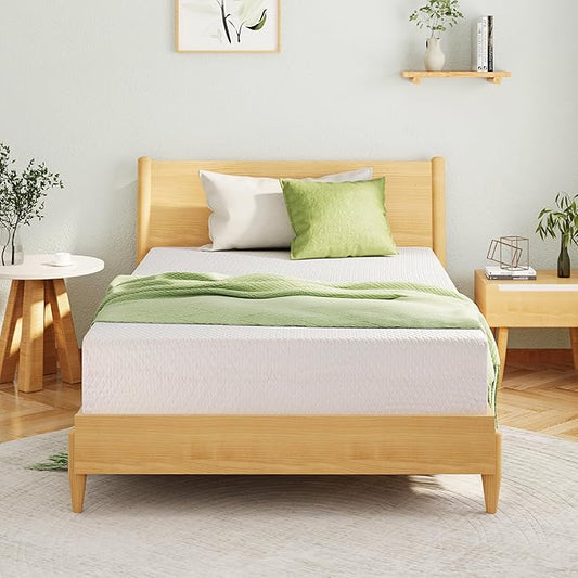 Twin XL Memory Foam Mattress, 12 Inch Bed Mattress in a Box with Cooling Green Tea Gel, Relieve Pressure with Medium Support, CertiPUR-US Certified, 80''L x 38''W, White