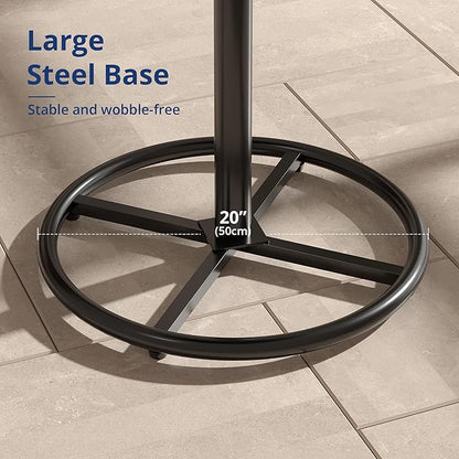 VECELO 36” High Top Bar Table, Sturdy Frame with Metal Base for Cocktail, Pub, Easy Assembly, Black